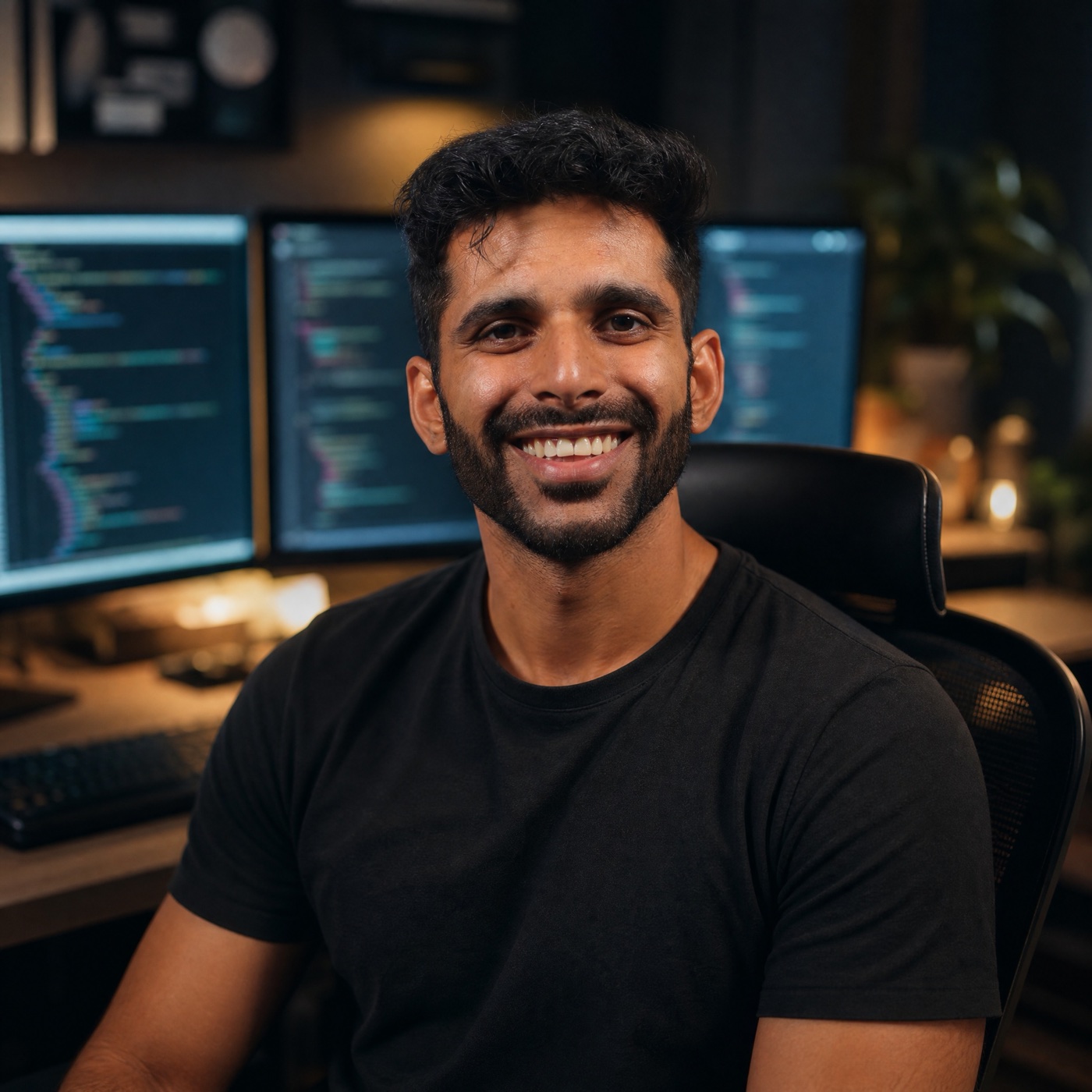 Vishal Punia, fundador de Verselo, en su escritorio